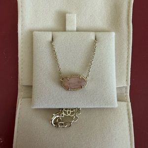 Kendra Scott Necklace w/ extender, gold with rose stone